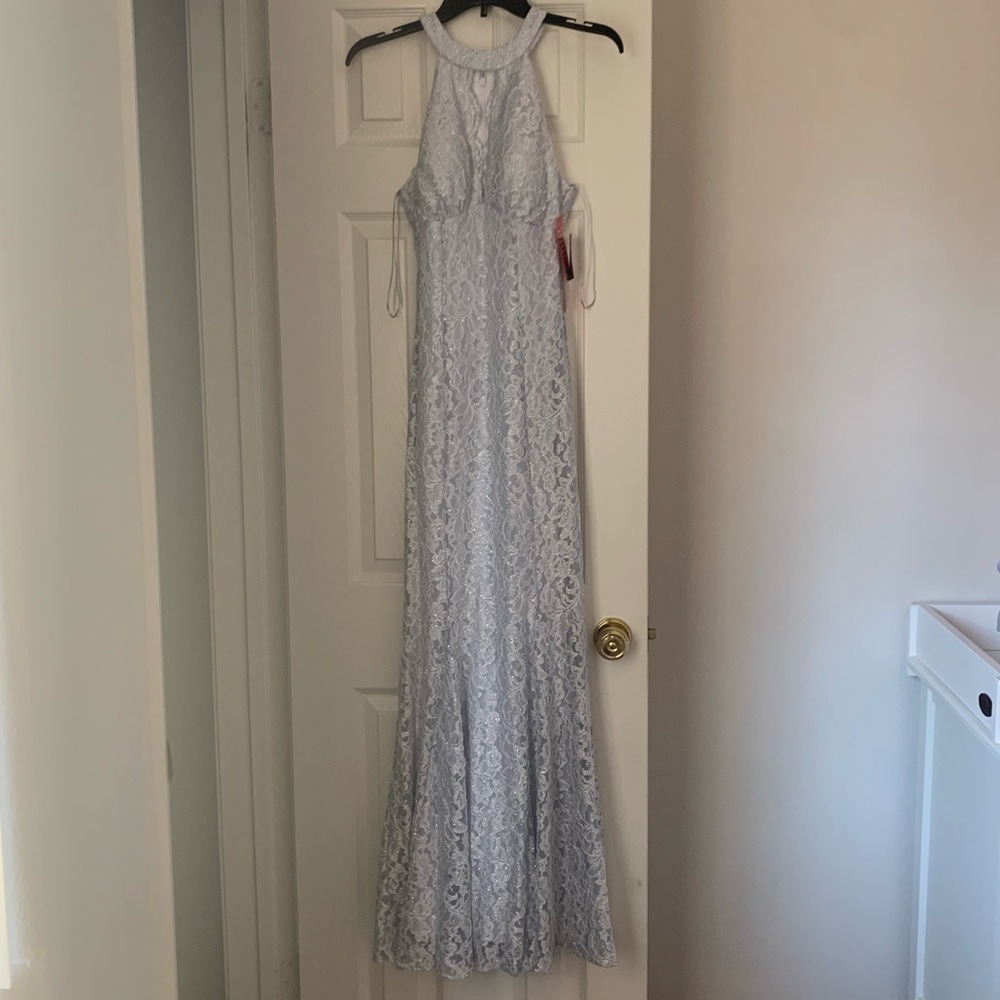 Silver Prom dress size 4 new with tags